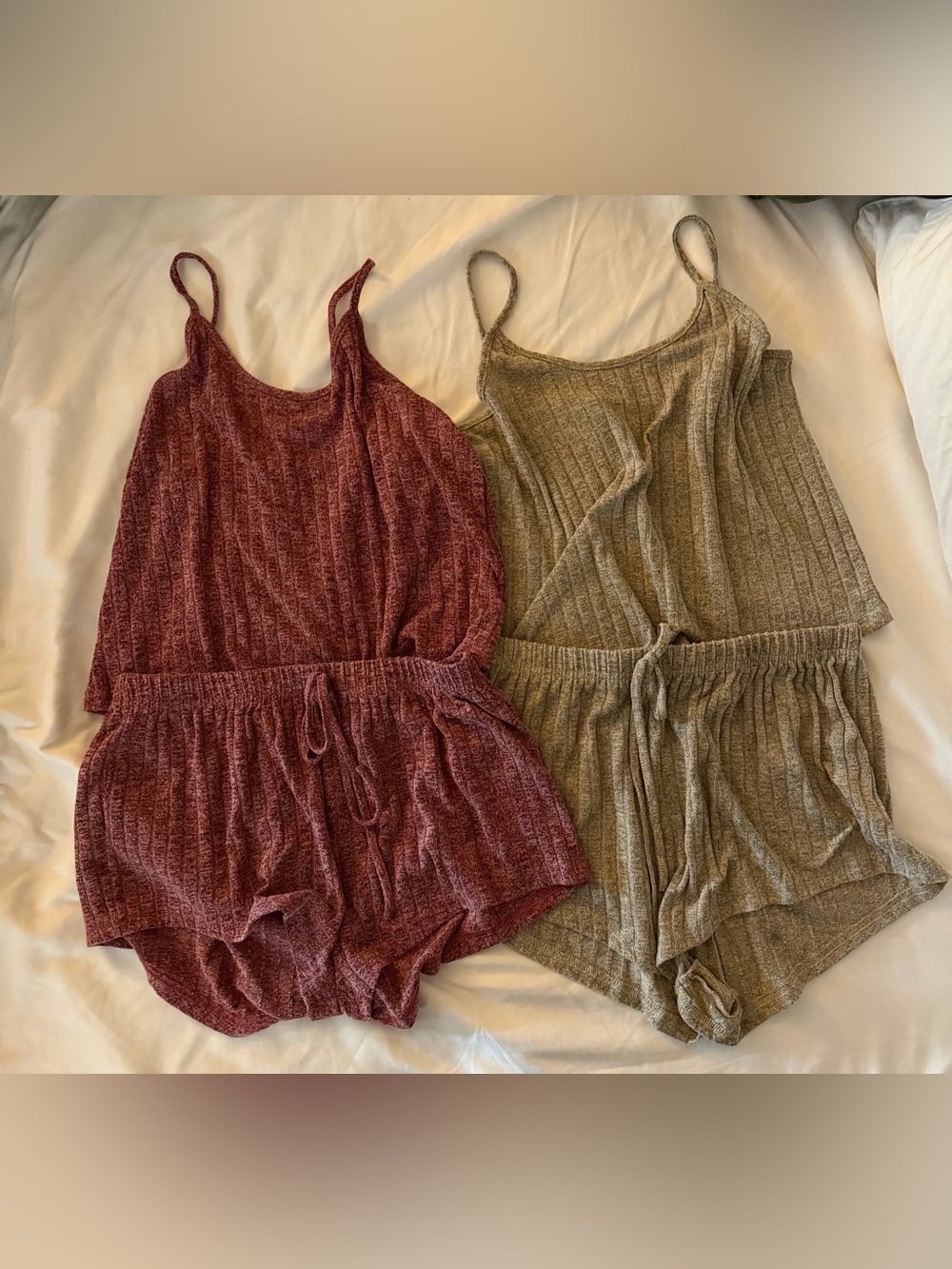 SHEIN - Pajama Set Pj Pjs - Crop Tank - Short - Set - Ribbed - Cute - Cozy